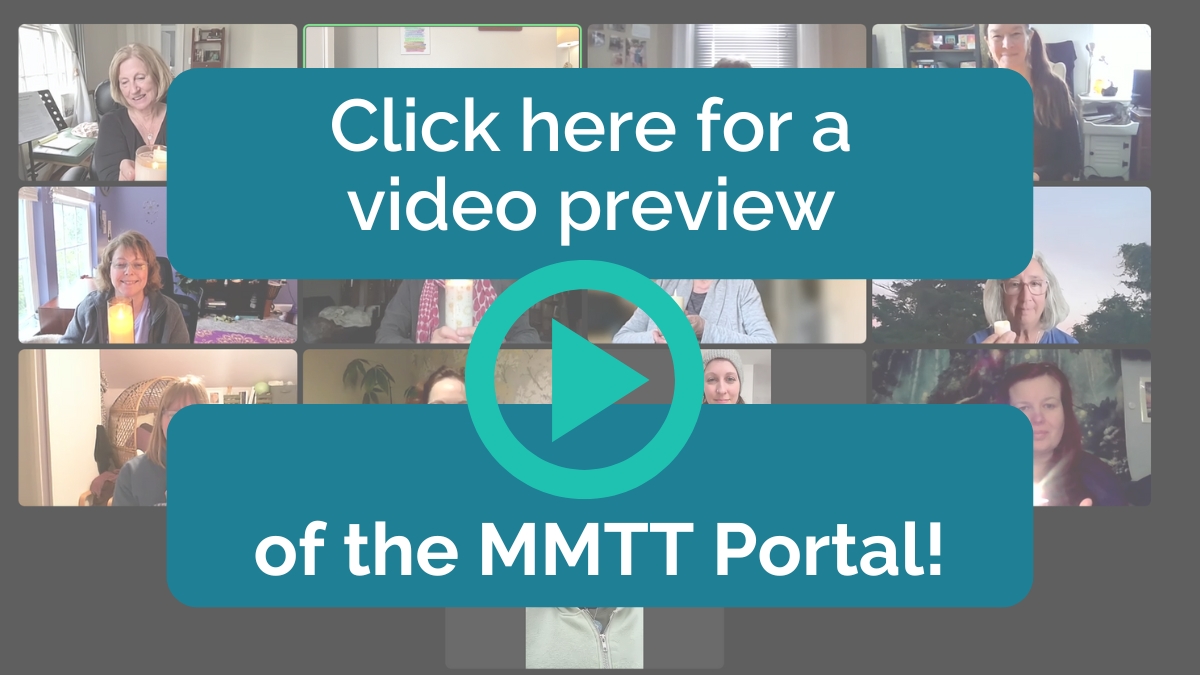 Image of mindful movement teacher training participants behind text describing the preview video.