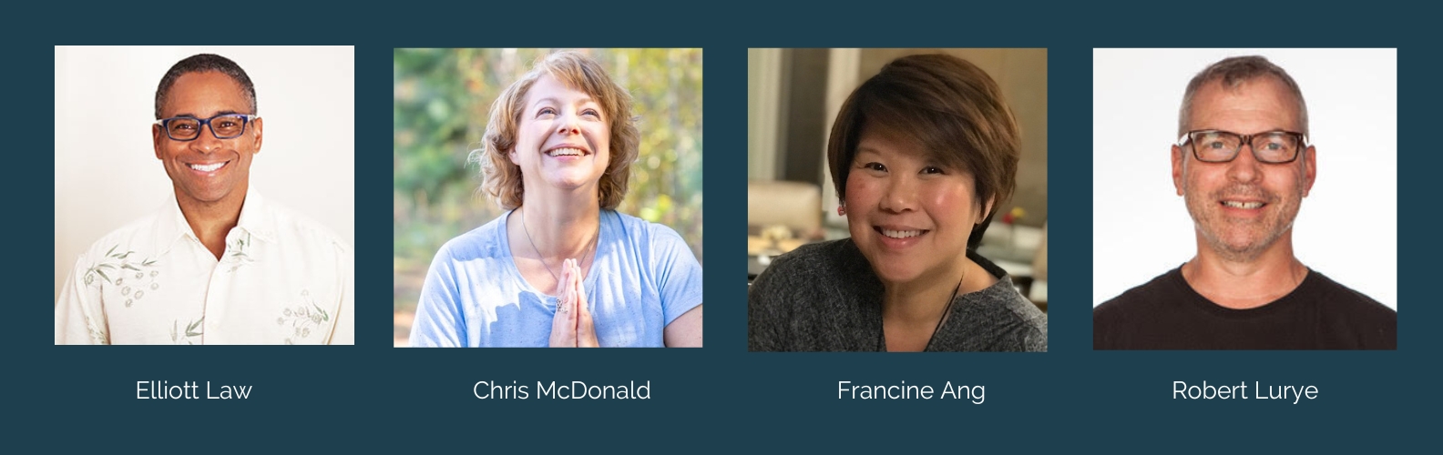 Headshots of the alumni panel members for the Mindful Movement Teacher Training.